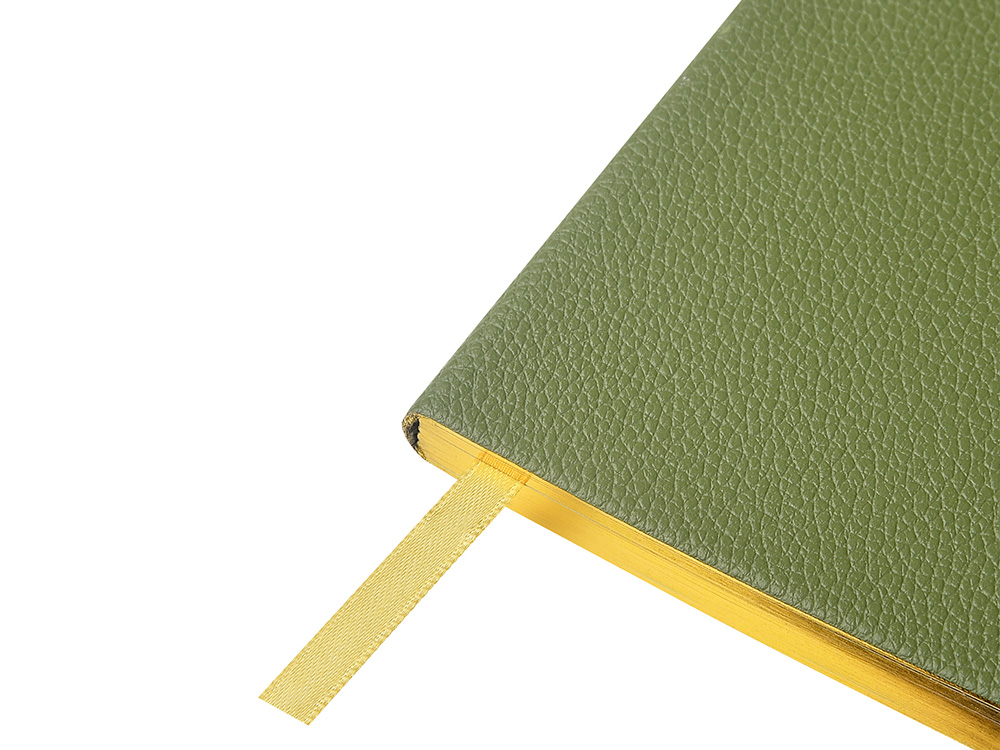 Еженедельник недатированный А6 "Verde" с нашивкой, зеленый-3