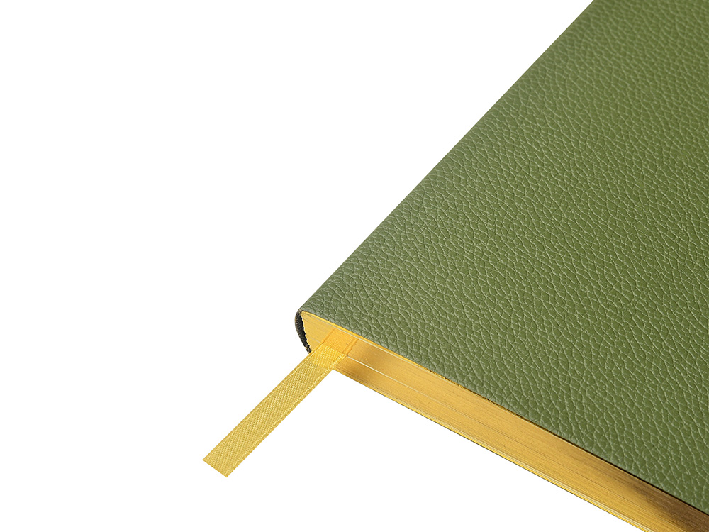 Ежедневник недатированный А5 "Verde" с нашивкой, зеленый-3