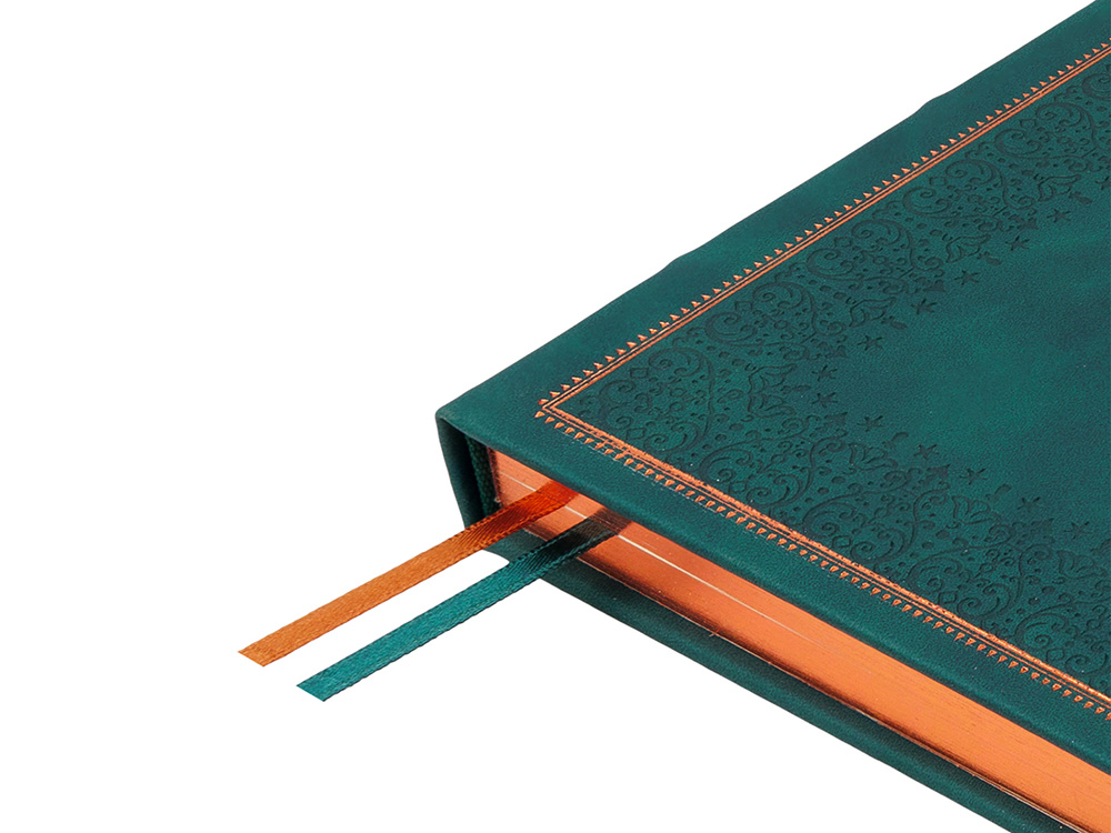 Ежедневник недатированный А5 "Royal", зеленый с бронзовым срезом-3