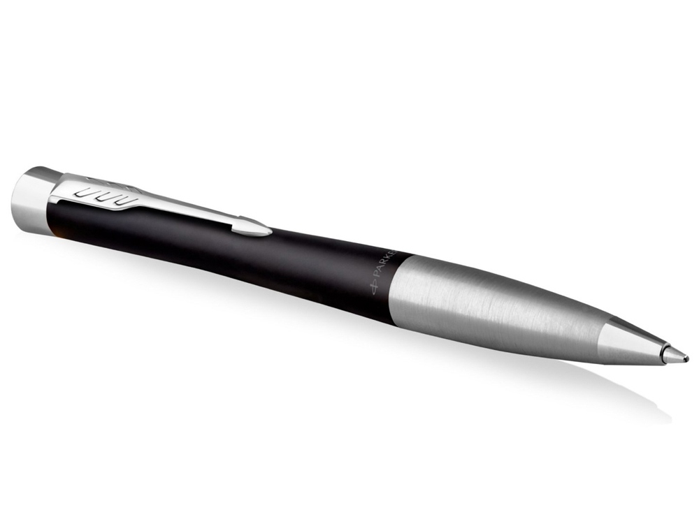 Ручка шариковая Parker модель Urban Muted Black CT в футляре, черный/серебристый-2