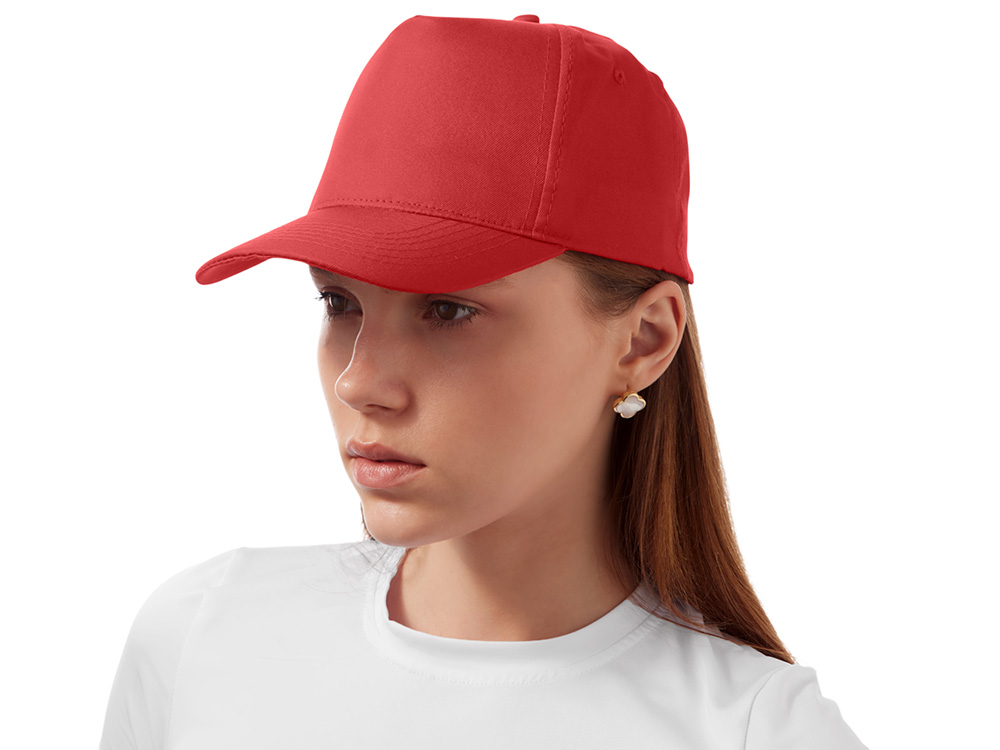 Бейсболка "Poly" 5-ти панельная 120 гр, красный-3