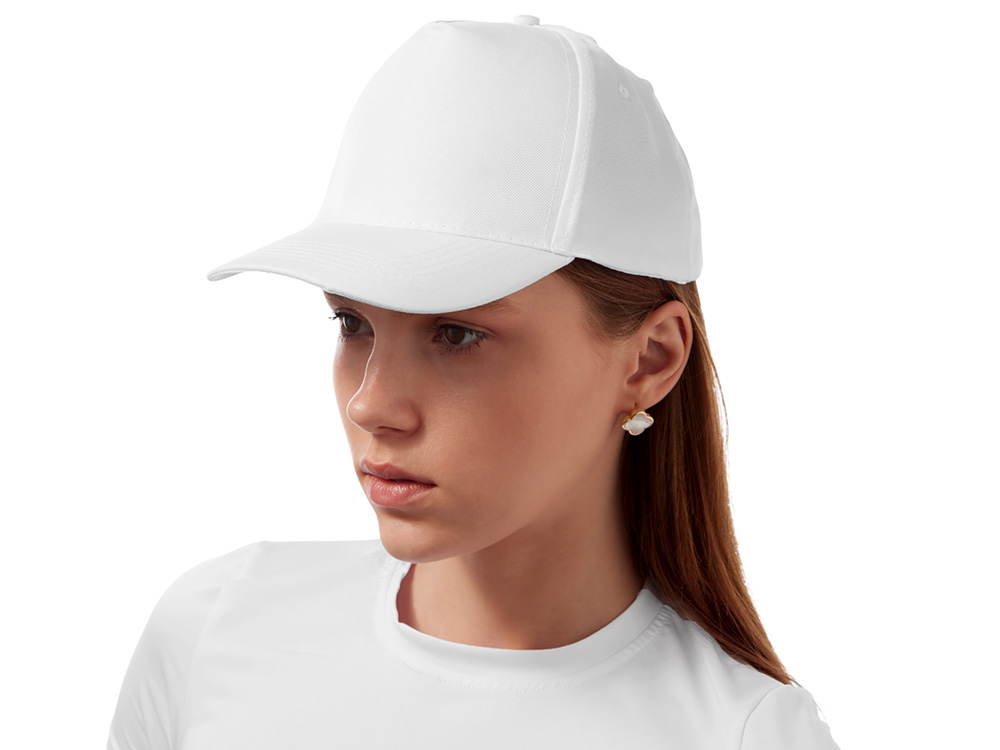 Бейсболка "Poly" 5-ти панельная 120 гр, белый (P)-2