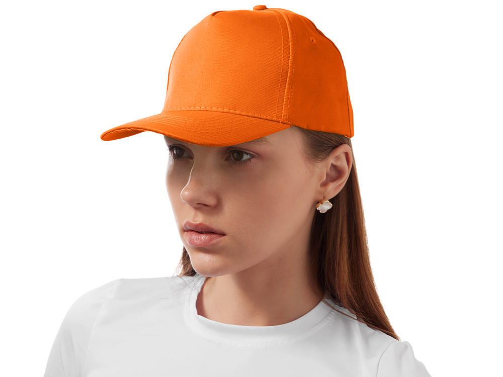 Бейсболка "Poly" 5-ти панельная 120 гр, оранжевый-3
