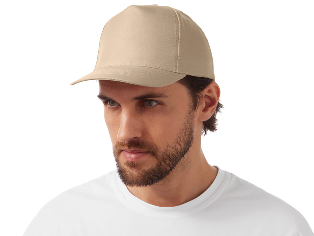Бейсболка "Poly" 5-ти панельная 120 гр, песочный-2