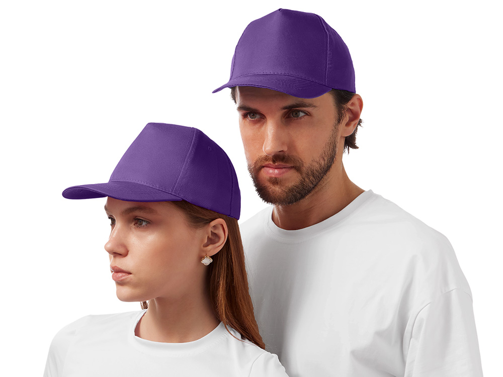 Бейсболка "Poly" 5-ти панельная 120гр, фиолетовый-1