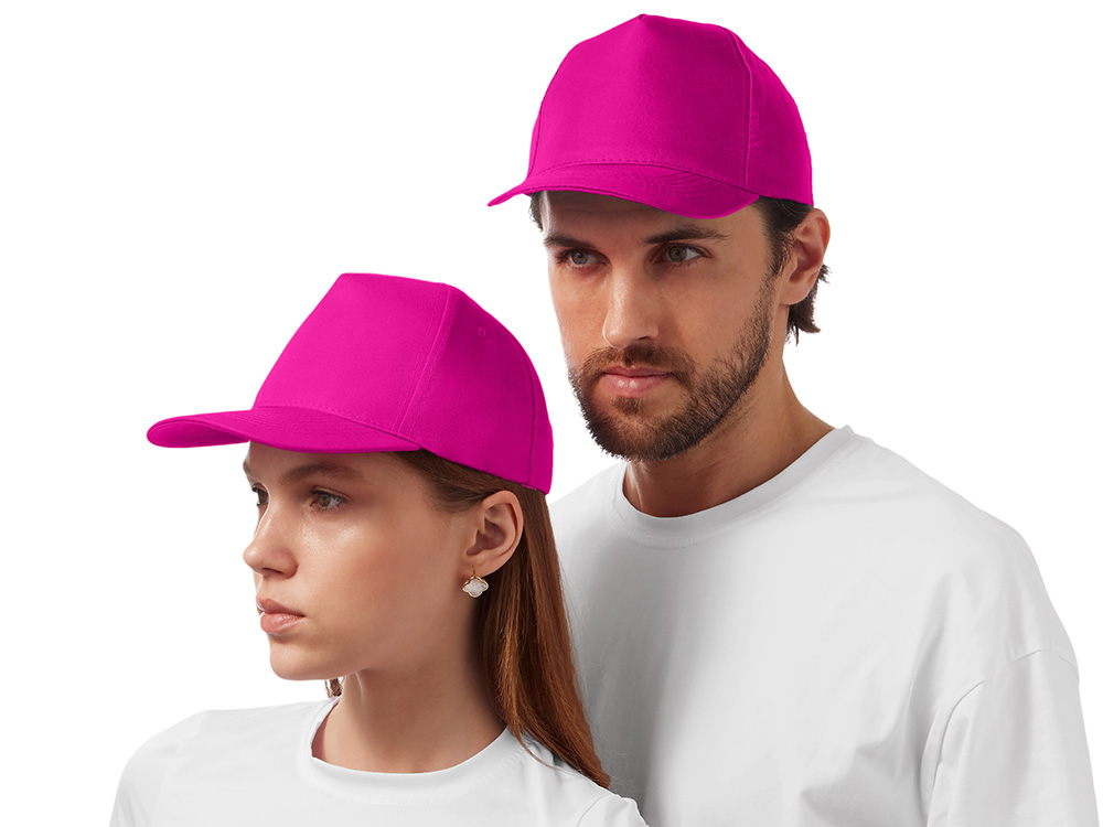 Бейсболка "Poly" 5-ти панельная 120гр, фуксия-1