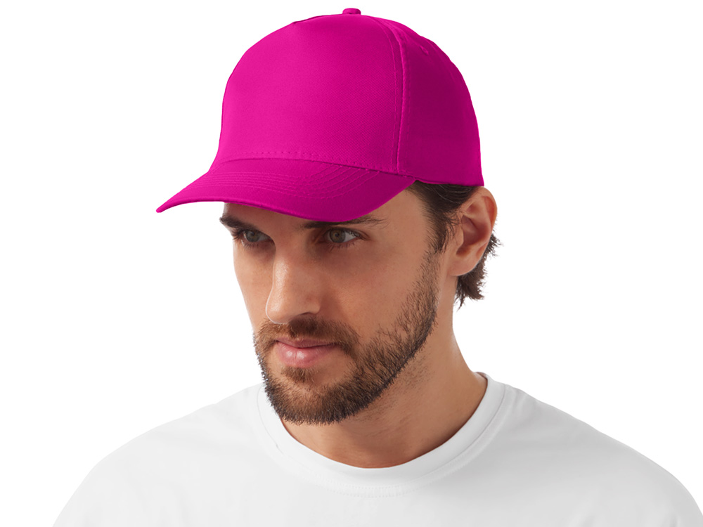 Бейсболка "Poly" 5-ти панельная 120гр, фуксия-2