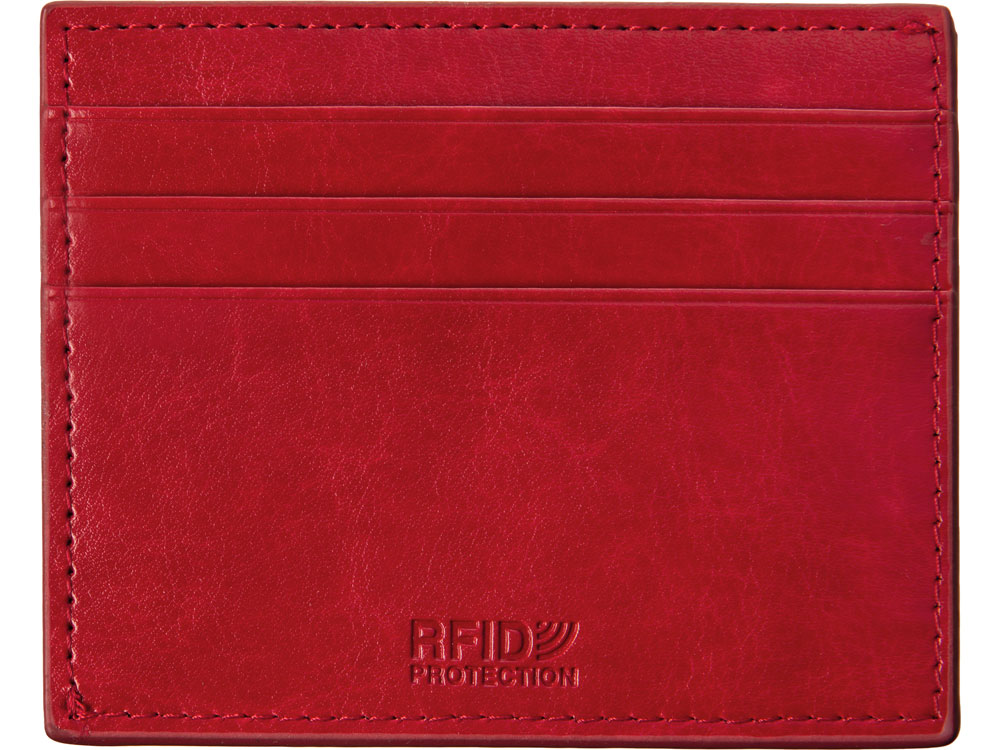 Картхолдер для 6 пластиковых карт с RFID-защитой "Fabrizio", красный-4
