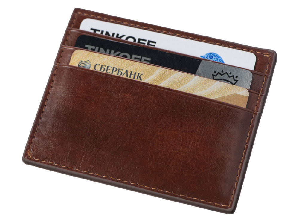 Картхолдер для 6 пластиковых карт с RFID-защитой "Fabrizio", коричневый-1