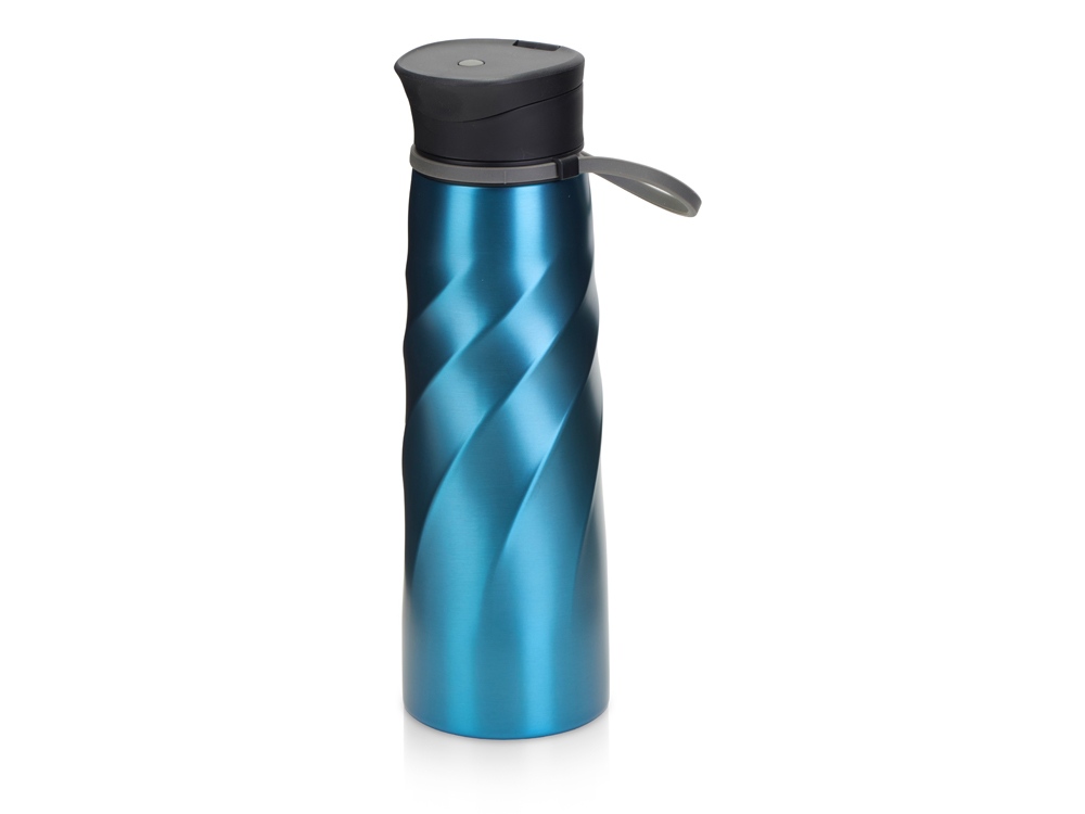 Подарочный набор с бутылкой для воды в сумке - слинге " Athletic nomad", синий-2