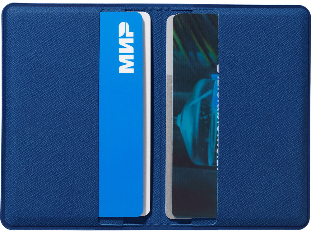 Футляр-книжка на 4-е карты с RFID "Favor", синий-3