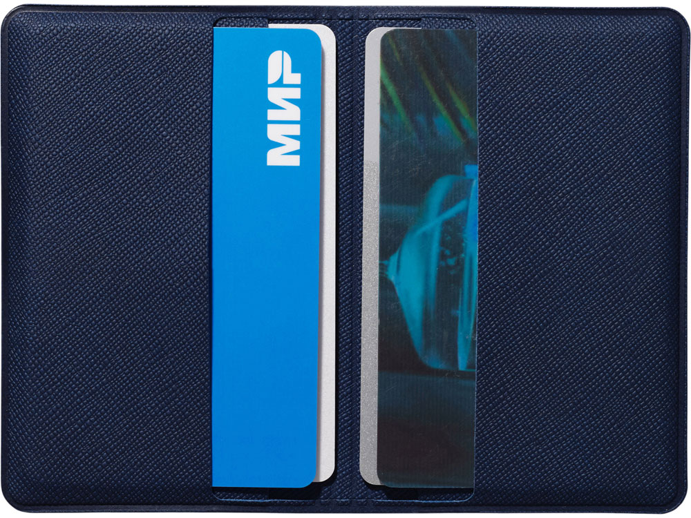 Футляр-книжка на 4-е карты с RFID "Favor", темно-синий-3
