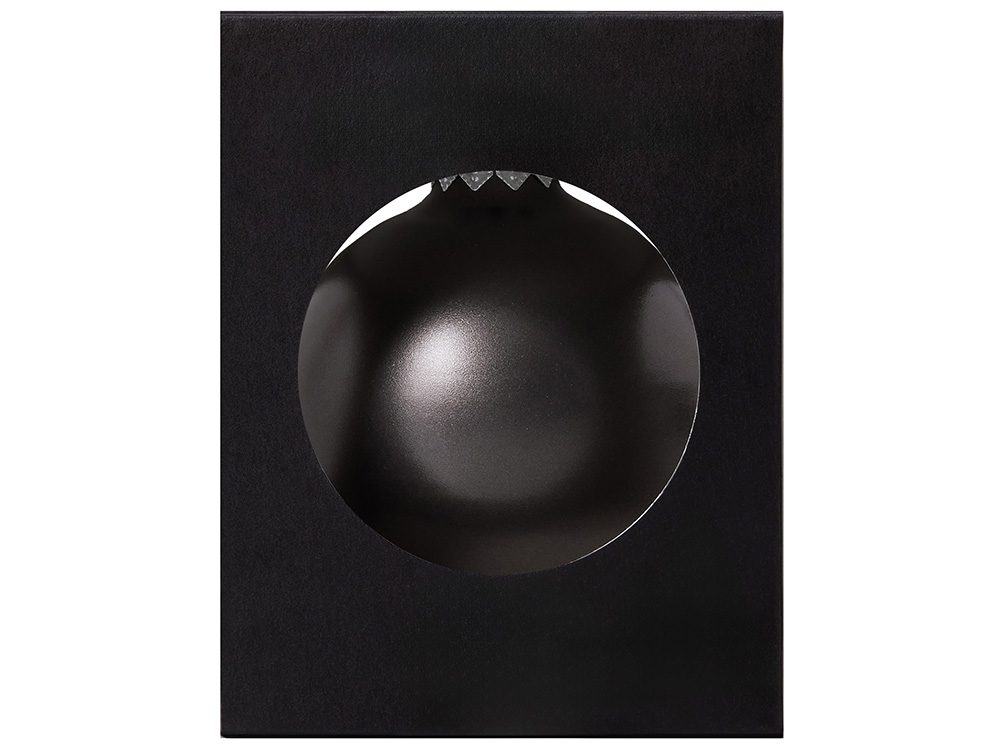 Стеклянный елочный шар "Christmas bauble", черный металлик, с серебристым колпачком в черной коробке-2