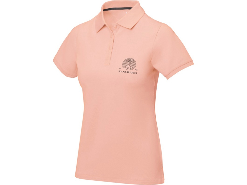 Calgary женская футболка-поло с коротким рукавом, pale blush pink-5