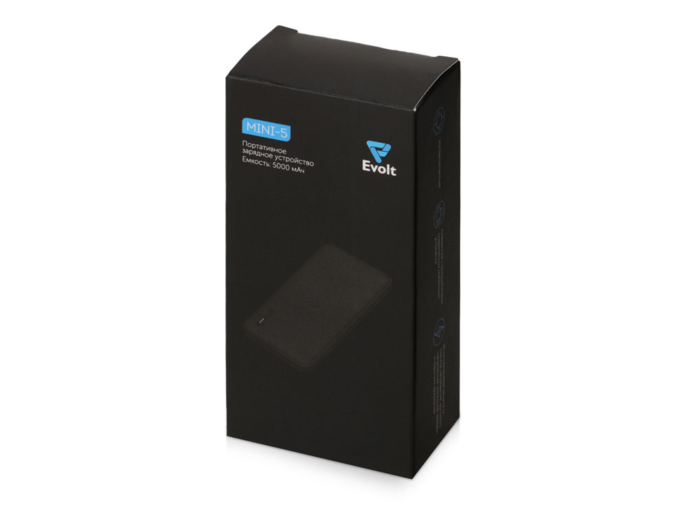 Внешний аккумулятор Evolt "Mini-5", 5000 mAh, серый-10