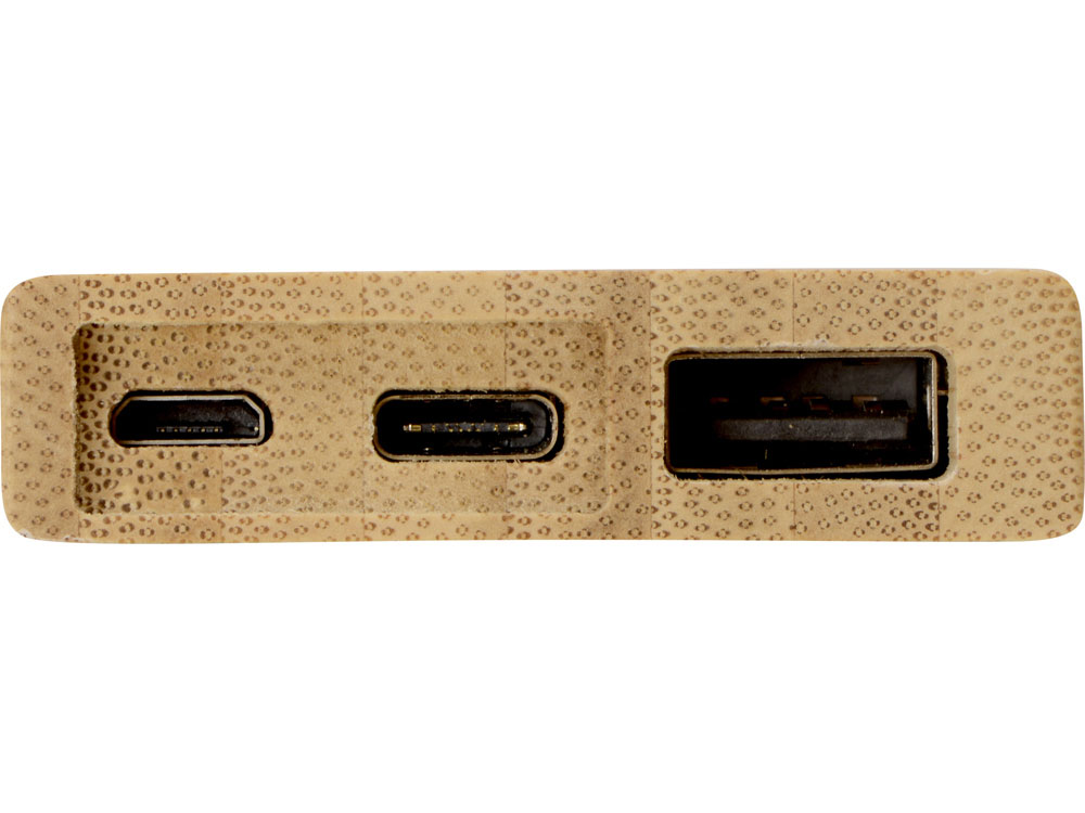 Внешний аккумулятор из бамбука "Bamboo", 5000 mAh-4
