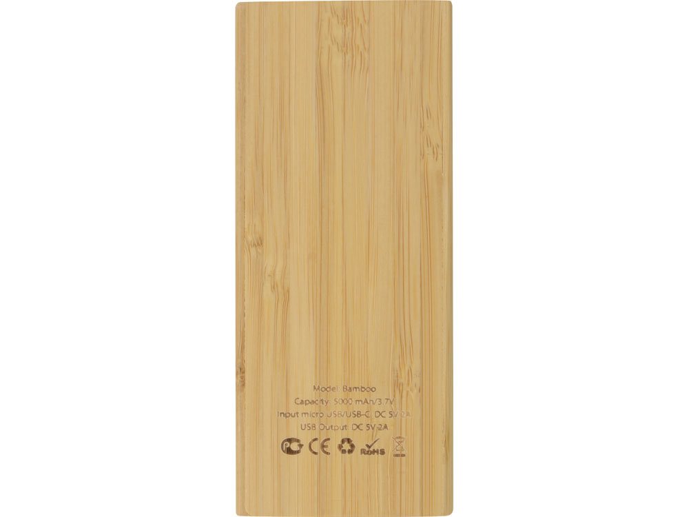 Внешний аккумулятор из бамбука "Bamboo", 5000 mAh-3