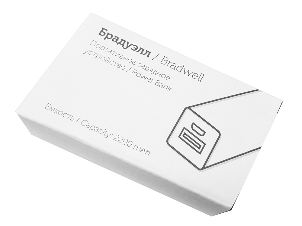 Портативное зарядное устройство "Брадуэлл", 2200 mAh, серебристый-4