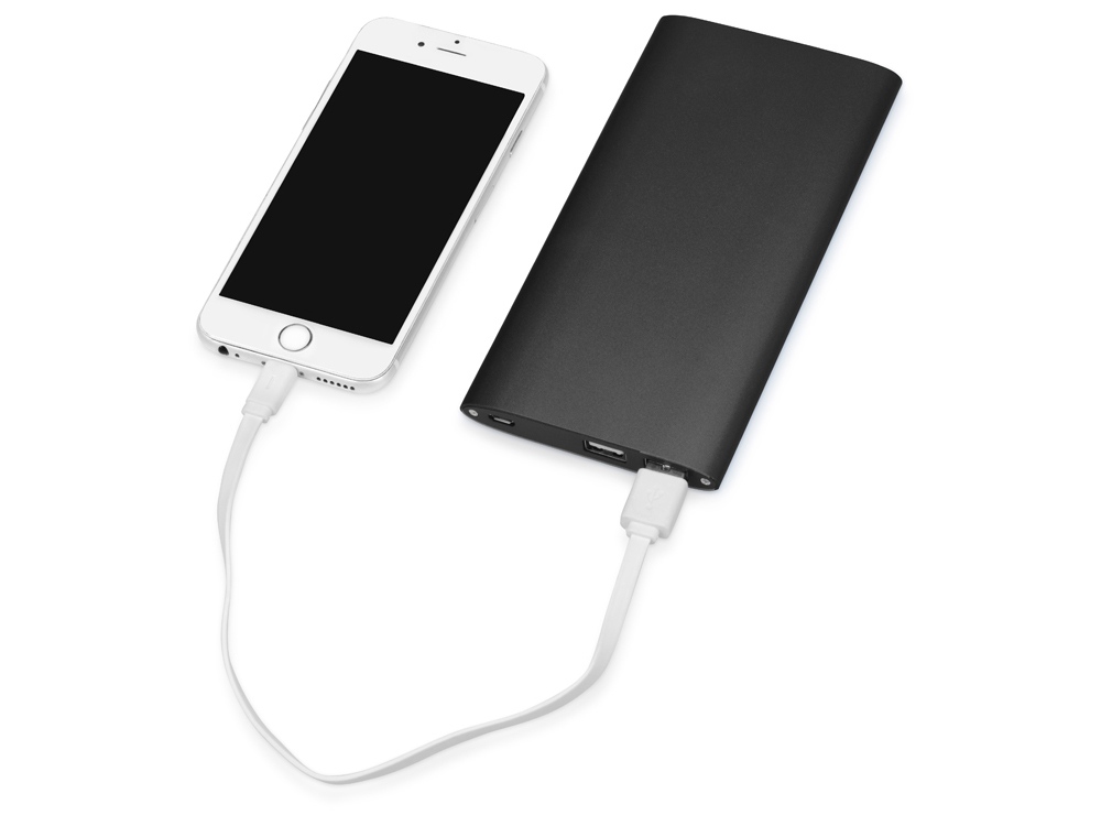 Портативное зарядное устройство "Джет" с 2-мя USB-портами, 8000 mAh, черный-1