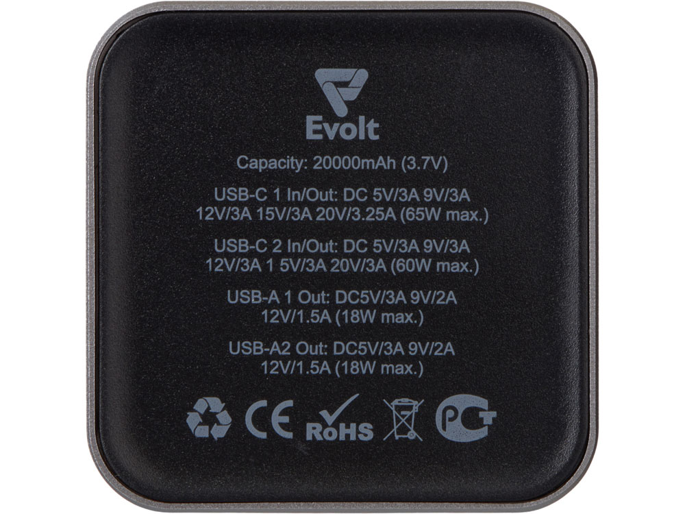 Внешний аккумулятор для ноутбуков «Main» 65 Вт, 20000 mAh, серый-2