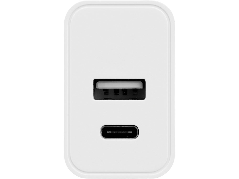 Сетевое зарядное устройство c выходами USB-A и USB-C «Recharger», 10 Вт, белый-2