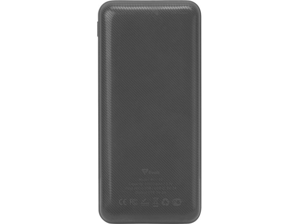 Внешний аккумулятор Evolt "Mini-10", 10000 mAh, серый-4