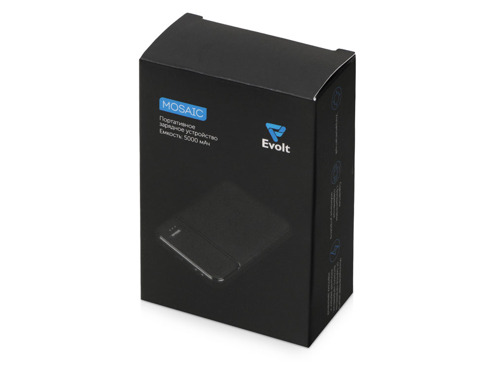 Внешний аккумулятор Evolt "Mosaic", 5000 mAh, черный-11