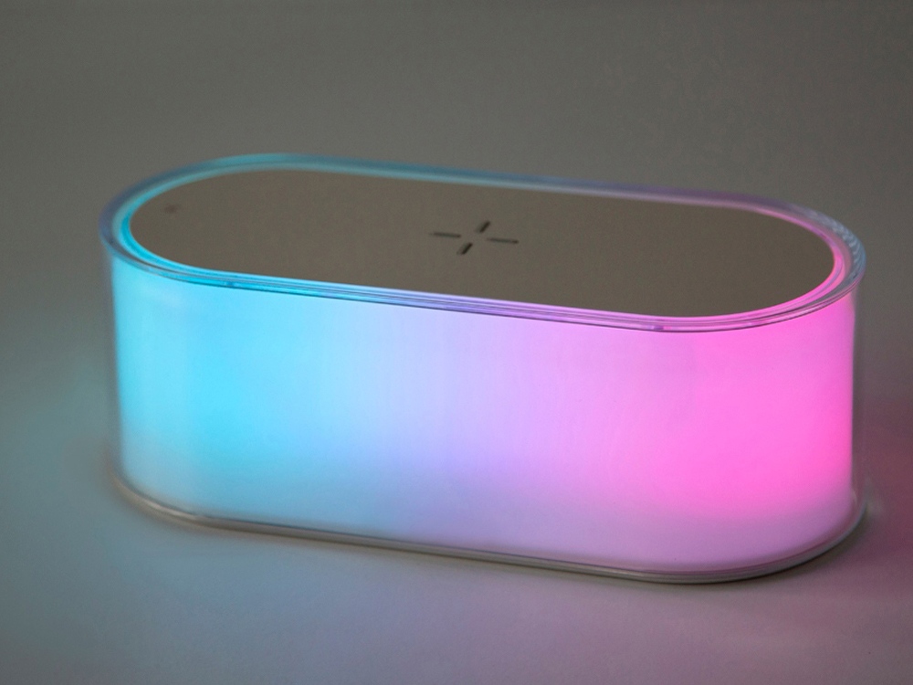 Ночник с беспроводной зарядкой и RGB подсветкой "Miracle", 15 Вт, белый-13