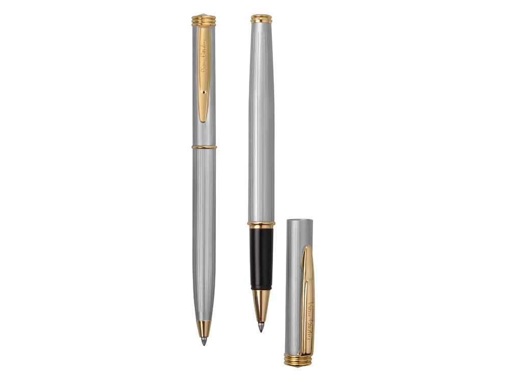 Набор Pierre Cardin PEN&PEN: ручка шариковая + роллер. Цвет - серебристо-бежевый. Упаковка Е.-3