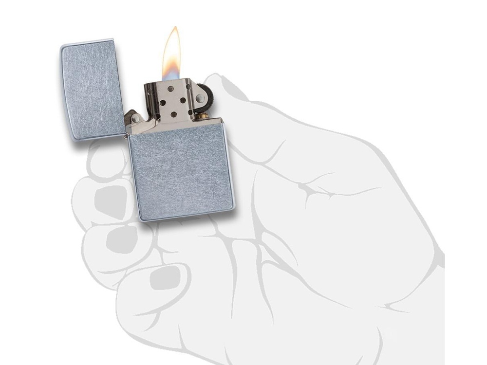 Зажигалка ZIPPO Classic с покрытием Street Chrome™, латунь/сталь, серебристая, матовая, 38x13x57 мм-3