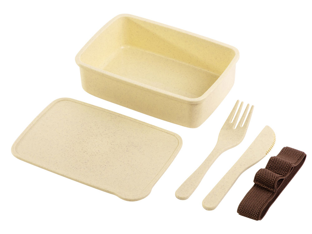 Ланч-бокс Meal из бамбукового волокна, бежевый-3