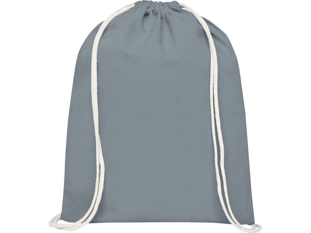 Рюкзак со шнурком Tenes из хлопка плотностью 140 г/м2, серый-1