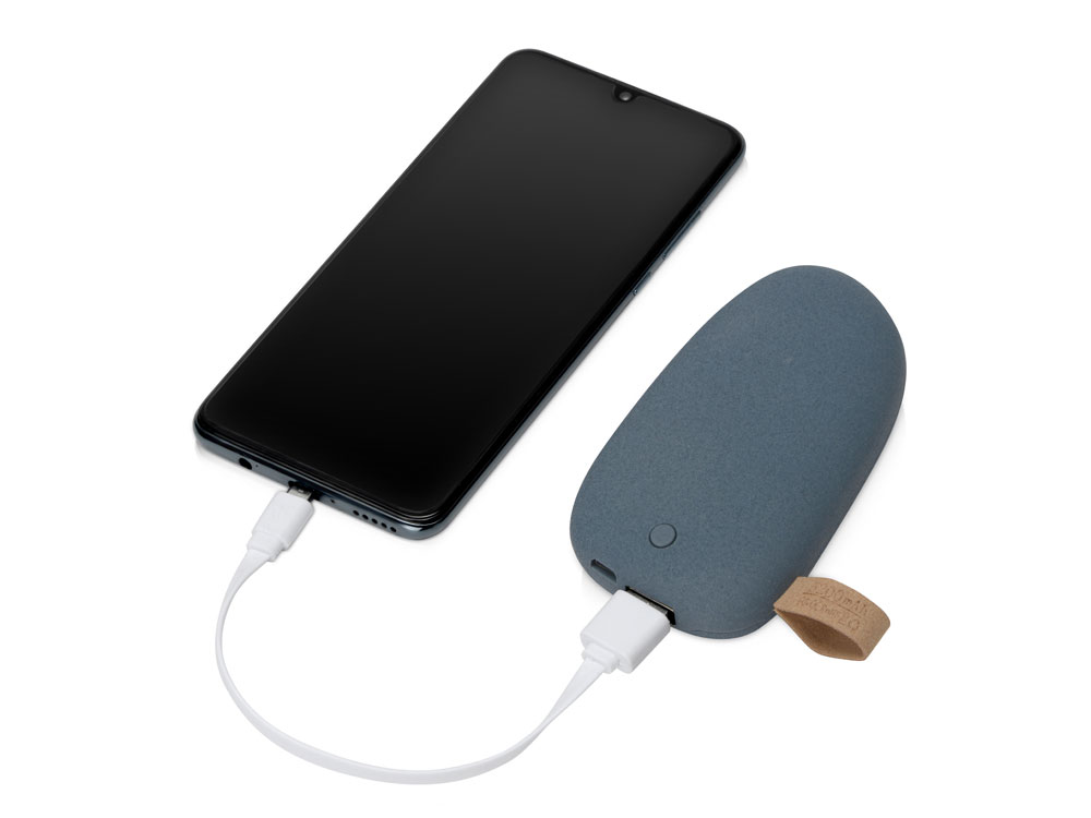 Внешний аккумулятор в форме камня «Stone», 5200 mAh, серо-синий-1