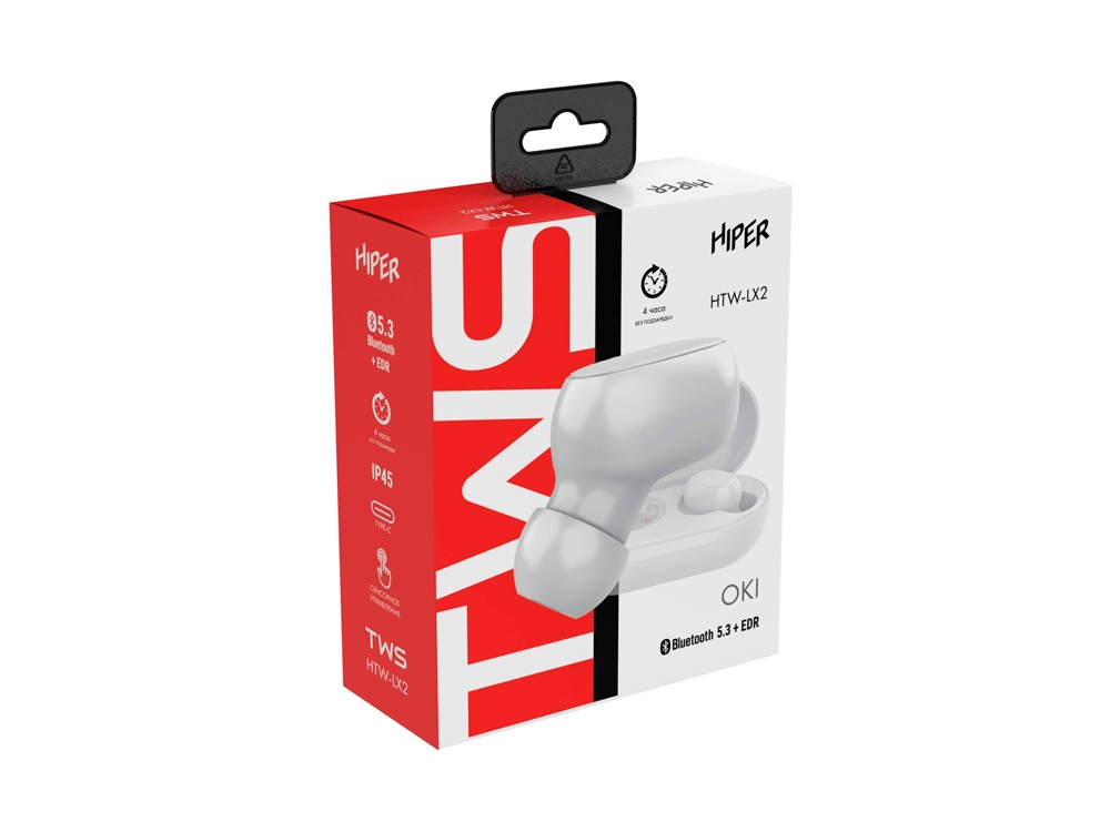 Беспроводные наушники HIPER TWS OKI White (HTW-LX2) Bluetooth 5.0 гарнитура, Белый (Р)-4