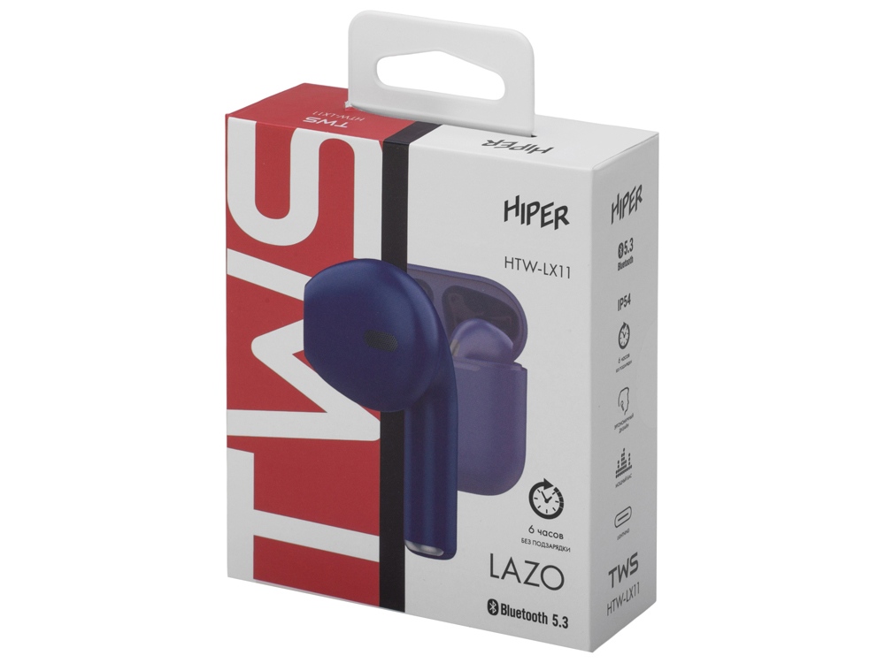 Беспроводные наушники HIPER TWS Lazo X12 White (HTW-LX12) Bluetooth 5.3 гарнитура, Белый (Р)-3