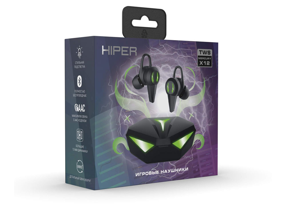 Беспроводные наушники HIPER TWS Mercury X12 (HTW-MX12) Bluetooth 5.1 гарнитура, Черный (Р)-4