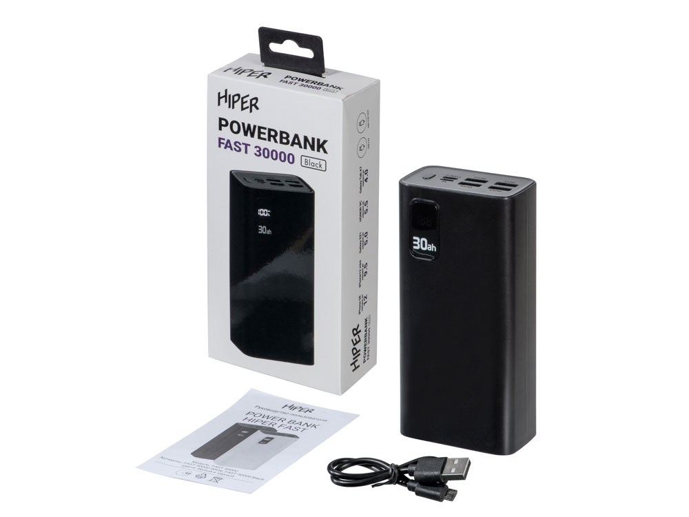 Портативный внешний аккумулятор FAST 30000 Black (P)-7