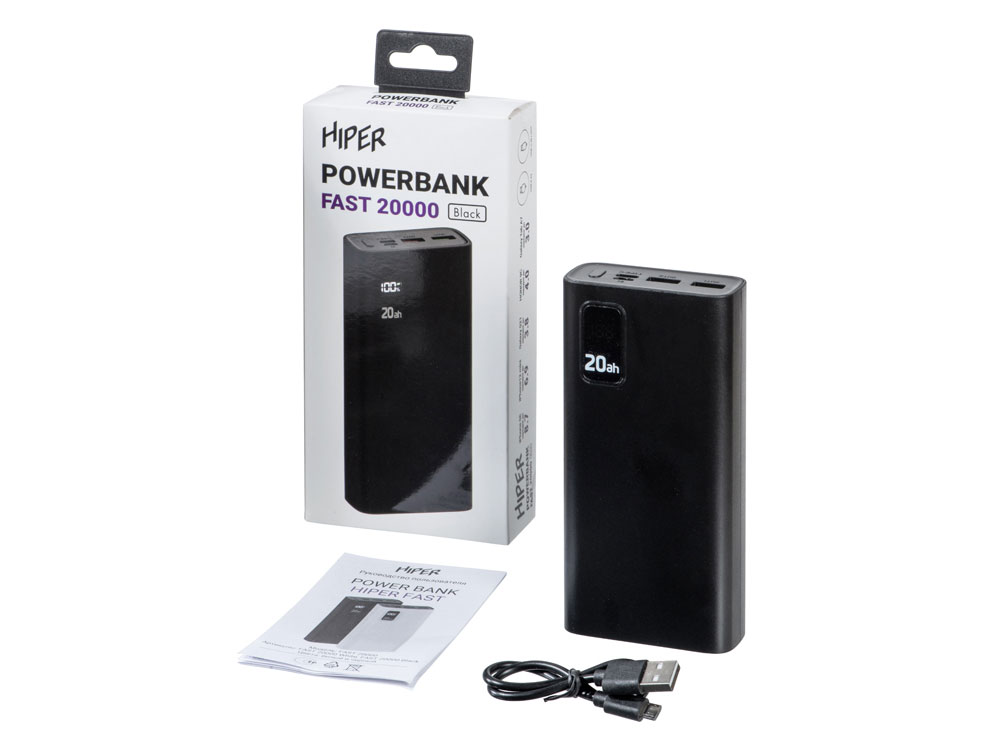 Портативный внешний аккумулятор FAST 20000 Black-7