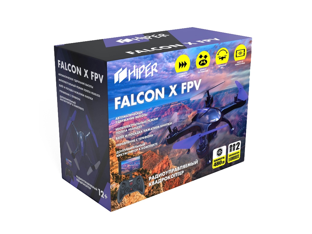 Радиоуправляемый квадрокоптер HIPER "FALCON X FPV" (Р)-12