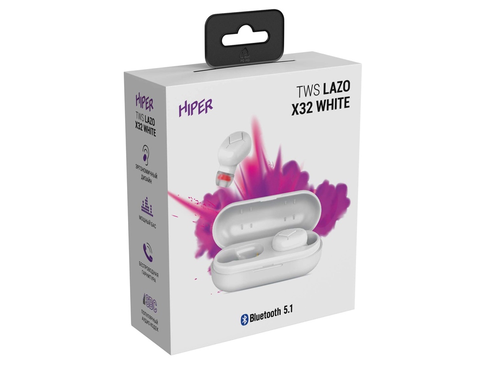Наушники HIPER TWS Lazo X32 White (HTW-LX32) Bluetooth 5.1 гарнитура, Белый (Р)-4