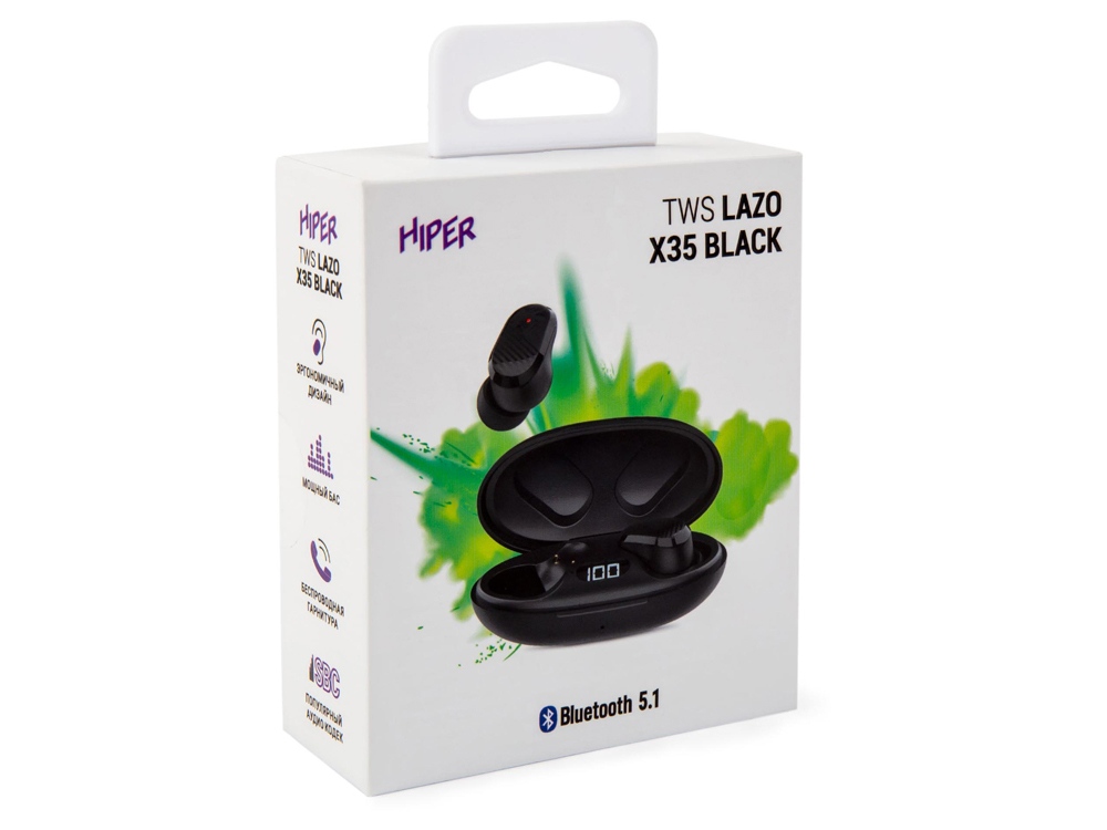 Наушники HIPER TWS Lazo X35 Black (HTW-LX35) Bluetooth 5.0 гарнитура, Черный (Р)-7