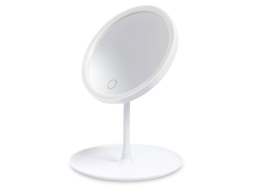 Косметическое зеркало с LED-подсветкой "Beautific", белый-3