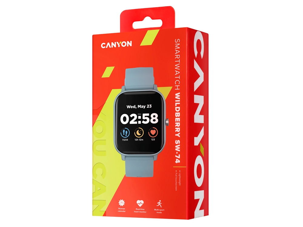 Смарт-часы Canyon SW-74 "Wildberry" , IP67, синий-5