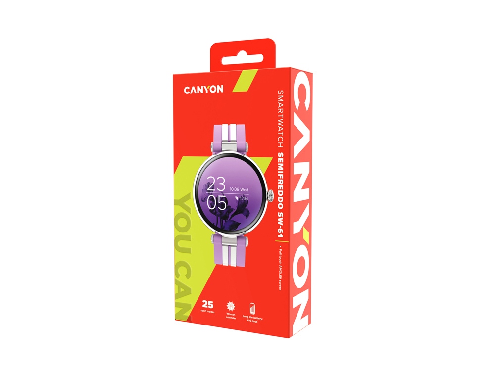 Смарт-часы CANYON "Semifreddo" SW-61, розовый-6