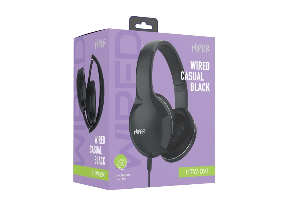 HIPER Наушники накладные WIRED CASUAL BLACK HTW-OV1 (Р)-9