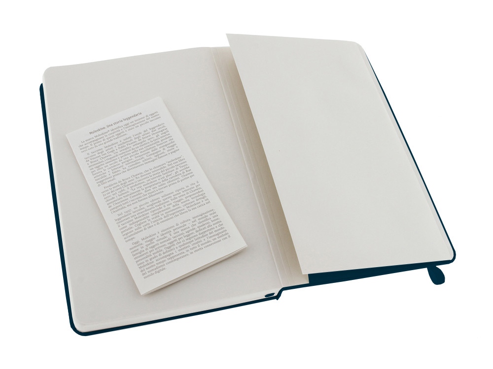Записная книжка Moleskine Classic (нелинованный) в твердой обложке, Large (13х21см), голубой сапфир-3