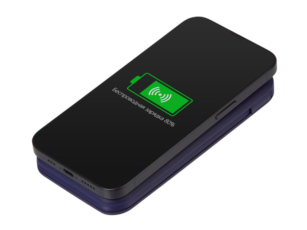Внешний беспроводной аккумулятор с подсветкой лого «Astro», 10000 mAh, темно-синий (Р)-2
