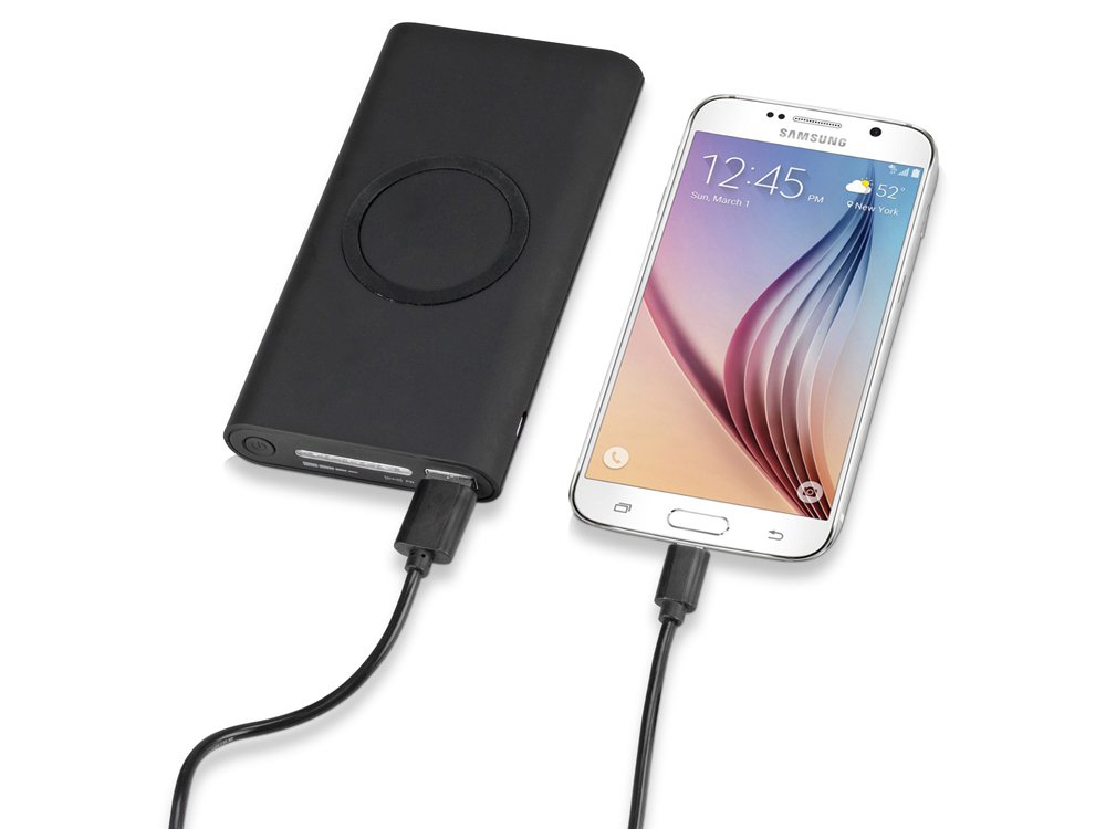 Портативный набор с беспроводным зарядным устройством (power bank) "Force", 8000 mAh-2