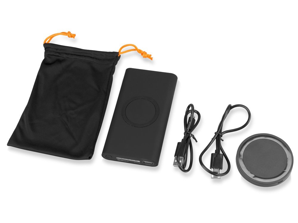 Портативный набор с беспроводным зарядным устройством (power bank) "Force", 8000 mAh-3