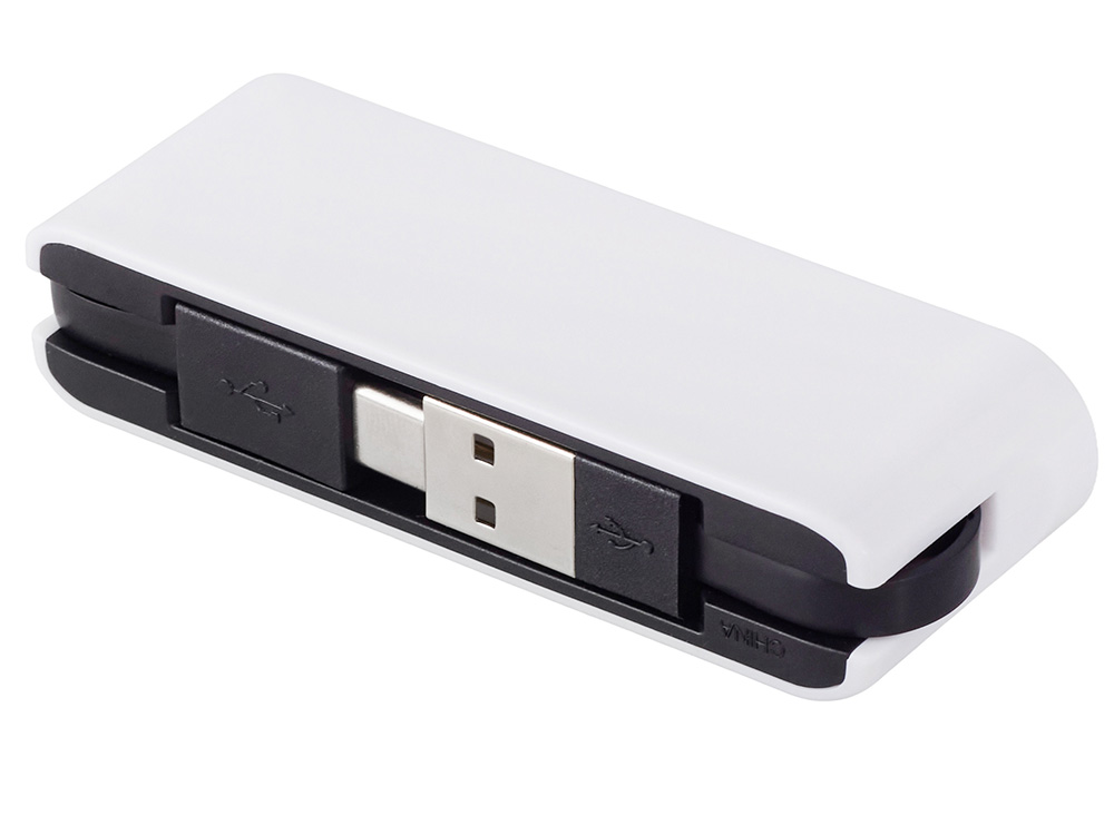 USB-хаб «Hubix» с коннектором 2-в-1 USB-C и USB-A, 2.0, белый-1